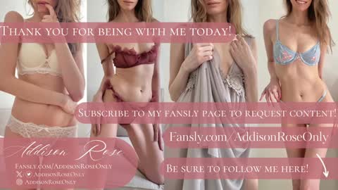 Snapshot of addieroseone chatting on December 16, 5:27 am Addison Rose I am currently away for the holiday weekend. Streams start again on 1242024. Enjoy the holiday online show from December 16, 5:27 am