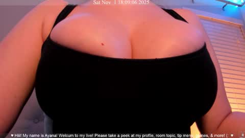 Snapshot of ayanadelatorre chatting on November 2, 1:08 am Ayana Delatorre online show from November 2, 1:08 am