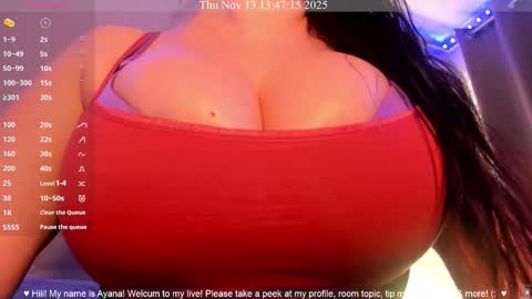 Snapshot of ayanadelatorre chatting on November 13, 9:47 pm Ayana Delatorre online show from November 13, 9:47 pm