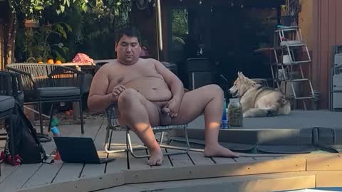 Snapshot of chubbynudistboy chatting on March 19, 12:58 am chubbynudist online show from March 19, 12:58 am