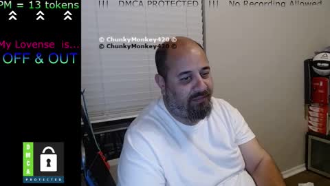 Snapshot of chunkymonkey420 chatting on March 5, 8:32 am Spencer Smokey Bear online show from March 5, 8:32 am