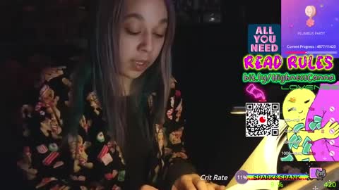 Snapshot of highnesscanna chatting on January 25, 8:31 am HiGHNESS CANNA online show from January 25, 8:31 am