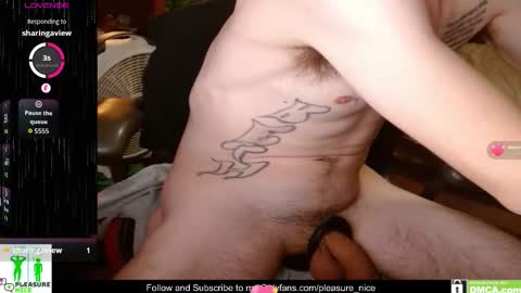 Snapshot of nickpleasurenice chatting on January 8, 12:57 am Nick Pleasure Nice online show from January 8, 12:57 am