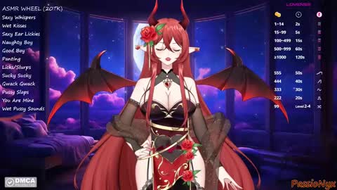 Snapshot of passionyx chatting on December 5, 2:42 am Succubus Nyx online show from December 5, 2:42 am