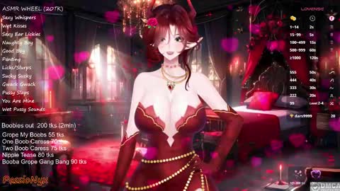 Snapshot of passionyx chatting on February 16, 3:47 am Succubus Nyx online show from February 16, 3:47 am