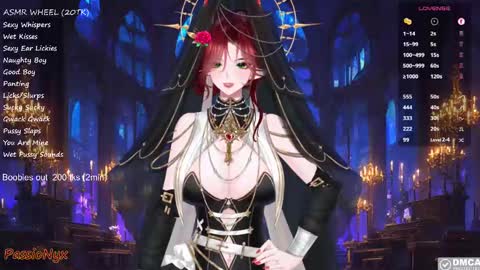 Snapshot of passionyx chatting on February 23, 10:20 pm Succubus Nyx online show from February 23, 10:20 pm