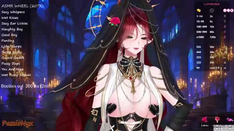 Snapshot of passionyx chatting on February 24, 3:23 am Succubus Nyx online show from February 24, 3:23 am