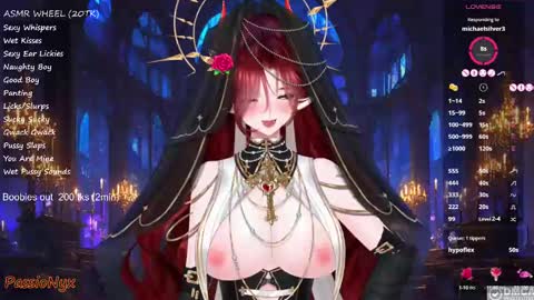 Snapshot of passionyx chatting on February 24, 6:27 am Succubus Nyx online show from February 24, 6:27 am