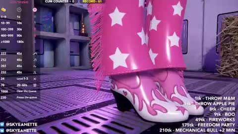 Snapshot of skyeanette chatting on July 3, 1:12 am SkyeAnette online show from July 3, 1:12 am
