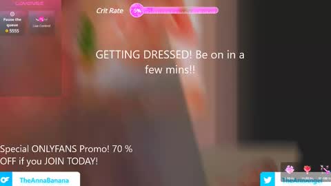 Snapshot of theannabanana chatting on February 12, 2:45 am Anna Banana AKA Ann Angel online show from February 12, 2:45 am