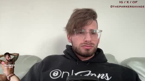 Snapshot of theparkersavage chatting on October 7, 7:44 pm Parker Savage online show from October 7, 7:44 pm