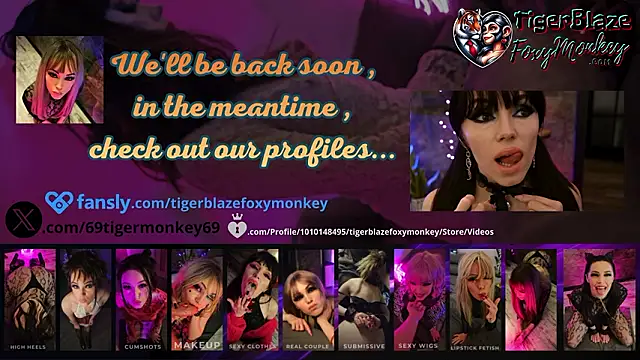 TigerBlazeFoxyMonkey online show from March 5, 2:57 pm