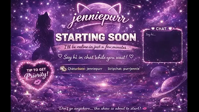 purrjennie online show from March 30, 6:25 am