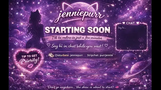 purrjennie online show from March 31, 8:59 am