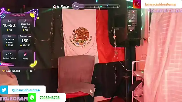 LaInsaciableIntensa online show from March 23, 1:20 am